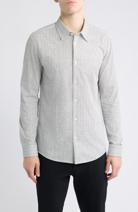 Roan Geometric Print Button Up Shirt