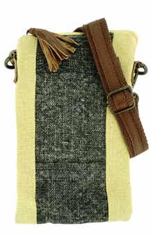 VINTAGE ADDICTION Crossbody Bag w/ Leather Trim