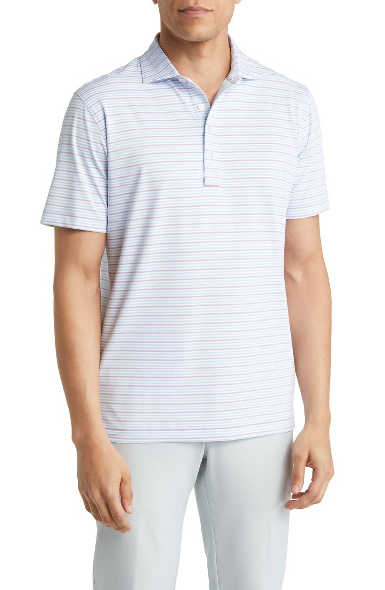 Peter Millar Garcia Stripe Performance Jersey Polo, Main, color, 