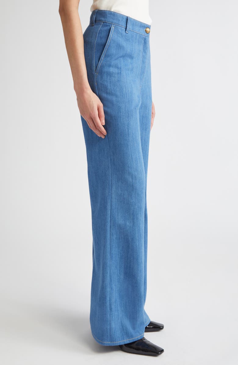Akris punto Celia High Waist Wide Leg Jeans, Alternate, color, Medium Blue Denim