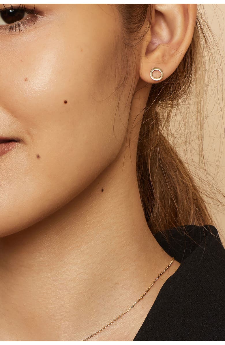 Oradina 14K Yellow Gold Full Circle Studs, Alternate, color, Yellow Gold