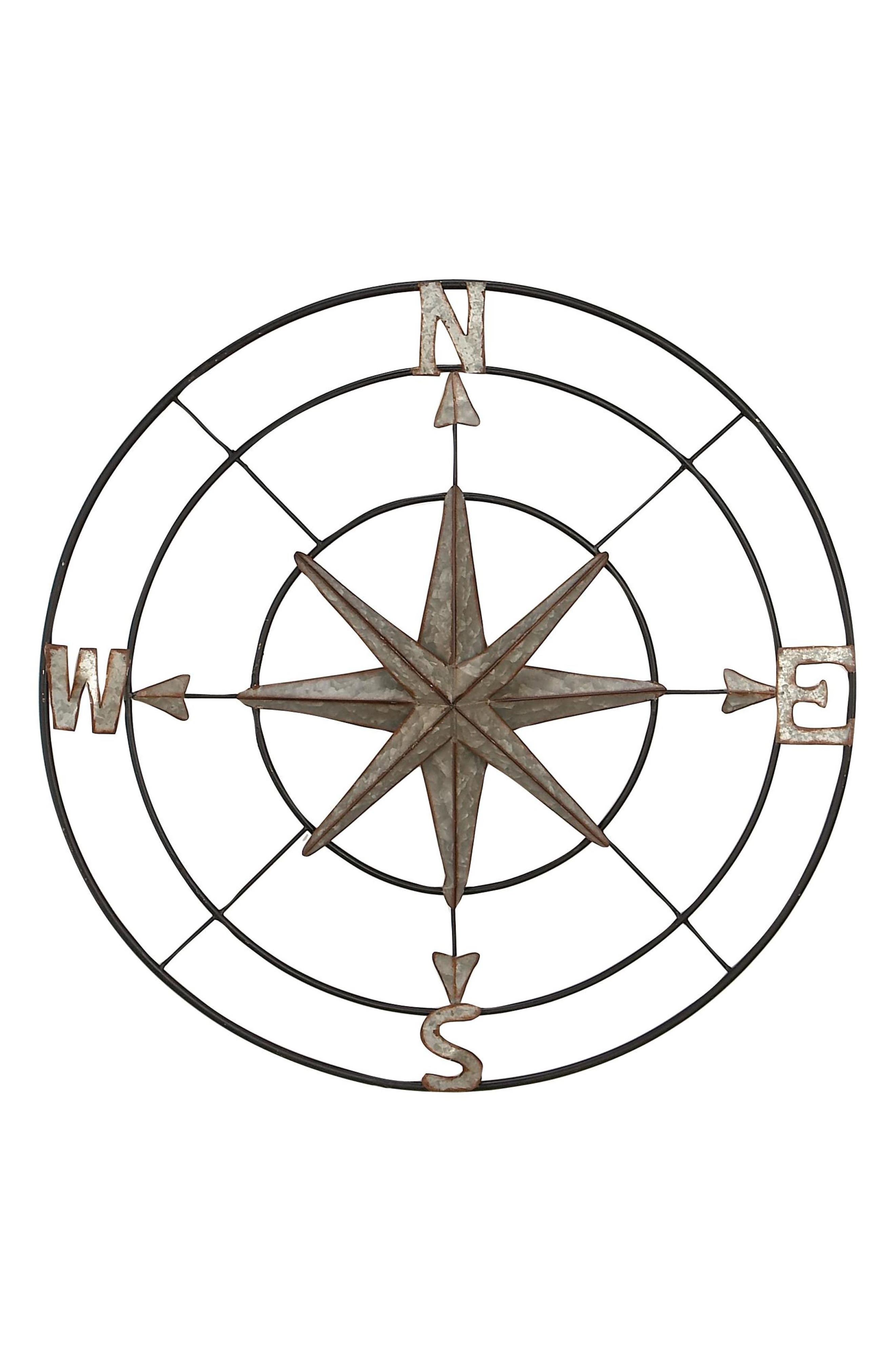 Uma Compass Wall Decor In Metallic