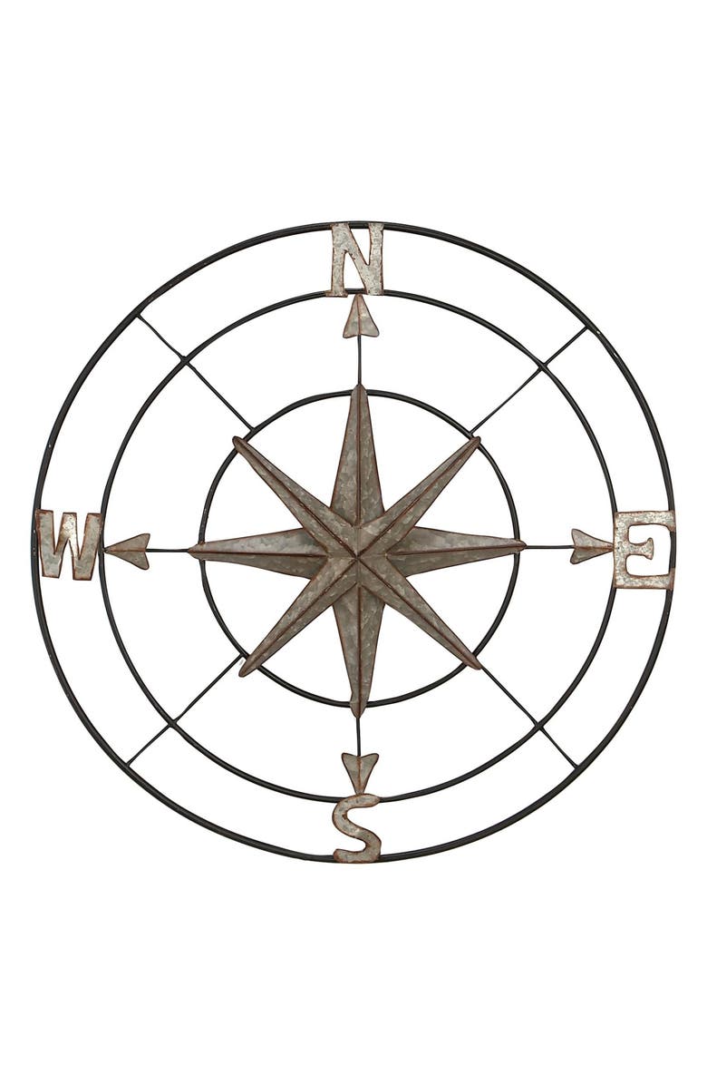 UMA Compass Wall Decor, Main, color, Metal