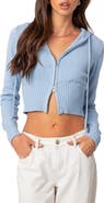 EDIKTED Desiree Hooded Crop Cardigan