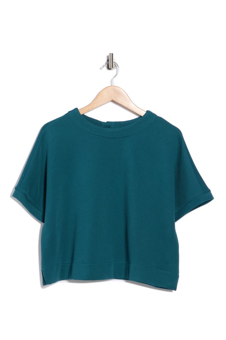 Ottoman Rib Button Back Top, Alternate, color, OCEAN TIDE