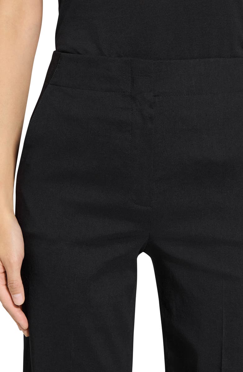 Theory Clean Terena Crop Wide Leg Linen Blend Pants, Alternate, color, Black