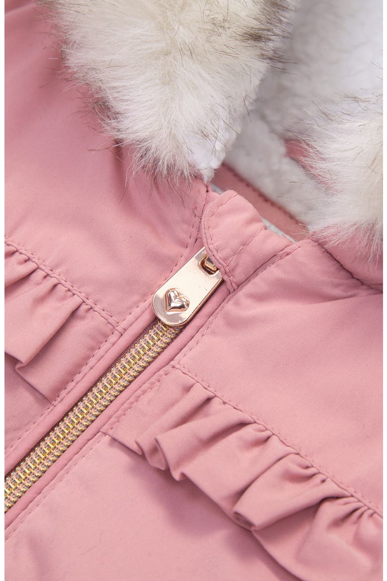 Borg Lining Puffer Coat, Alternate, color, Rose Pink