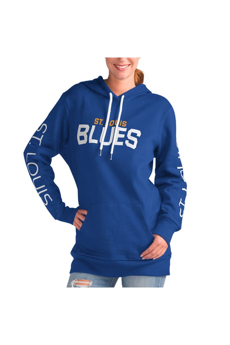 Women's G-III 4Her by Carl Banks Blue St. Louis Blues Overtime Pullover Hoodie, Main, color, Blue