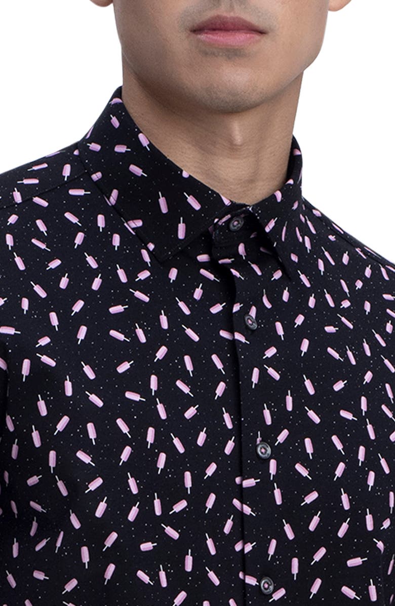 Bugatchi OoohCotton<sup>®</sup> Ice Pop Print Short Sleeve Button-Up Shirt, Alternate, color, 