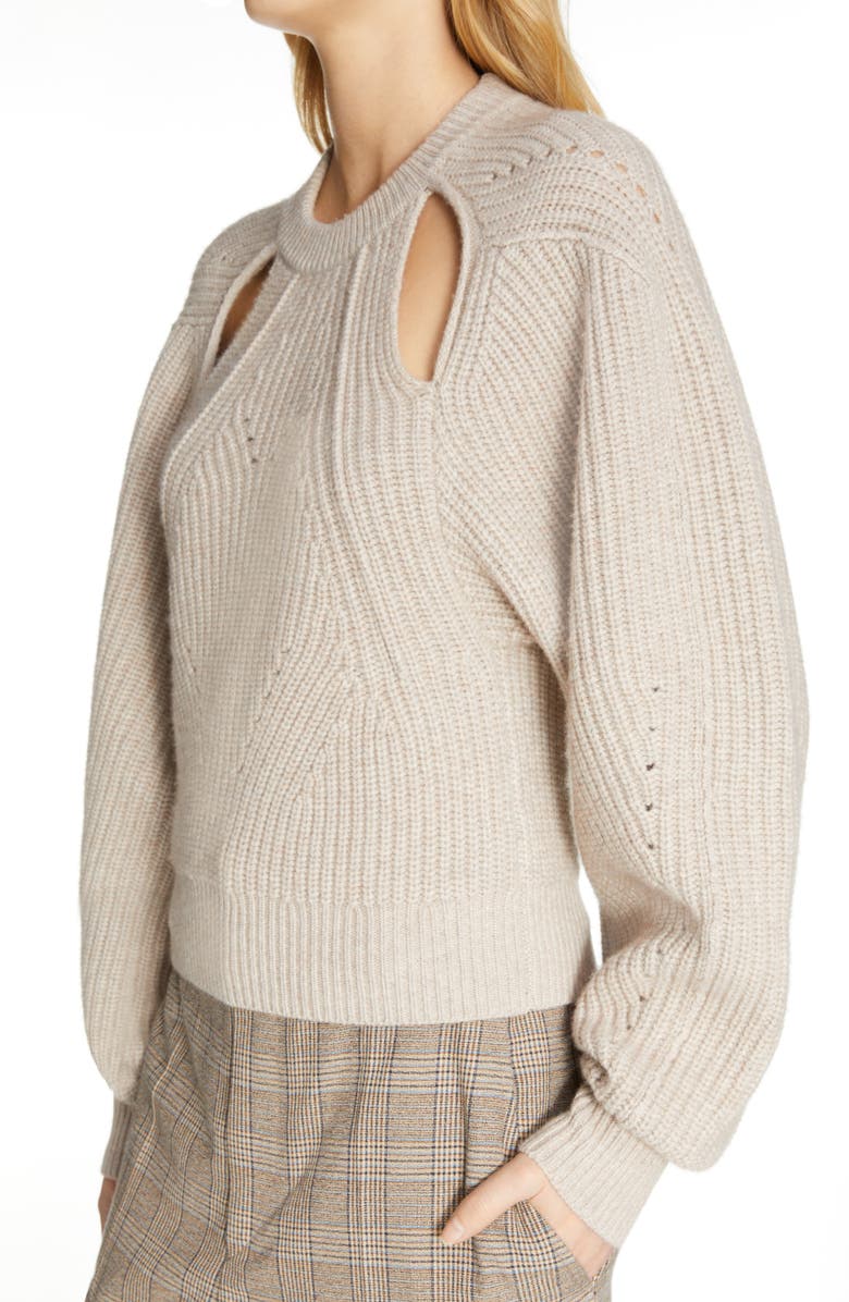 Isabel Marant Palma Cutout Wool & Cashmere Sweater, Alternate, color,