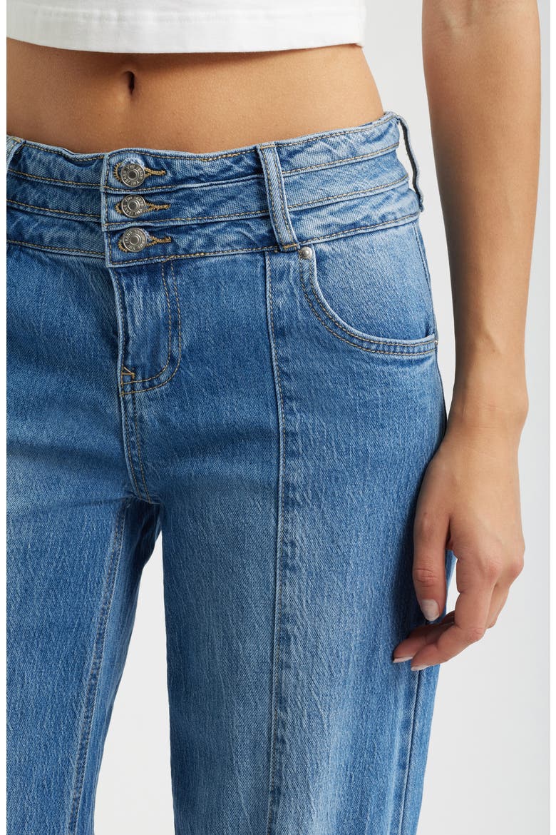 Bella Wide Leg Triple Waist Jeans, Alternate, color, MEDIUM BLUE