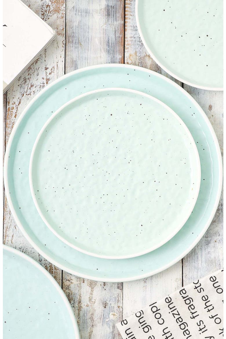 Elena Stoneware 4-Piece Dinner Plate Set, Alternate, color, Mint