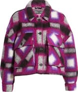 BLANKNYC Plaid Crop Wool Blend Shacket