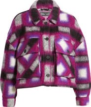 BLANKNYC Plaid Crop Wool Blend Shacket