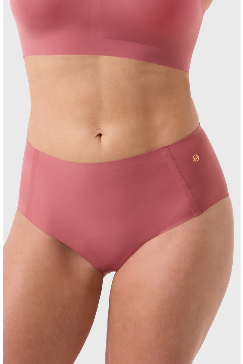 High Waisted Retro Bikini, Main, color, PINK CANYON