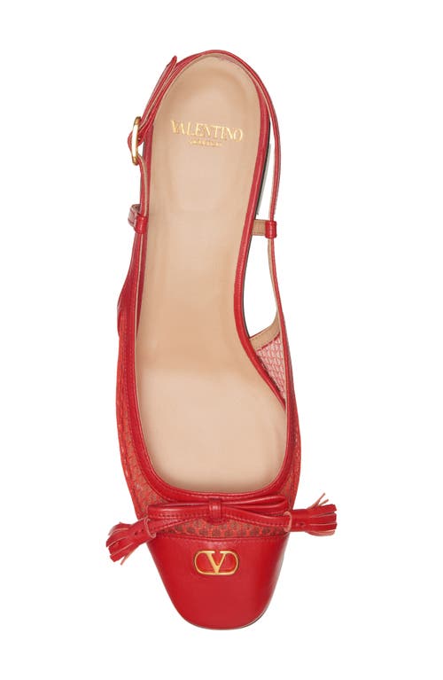 Valentino Garavani Valet Du Roi Slingback Ballet Flat In Red