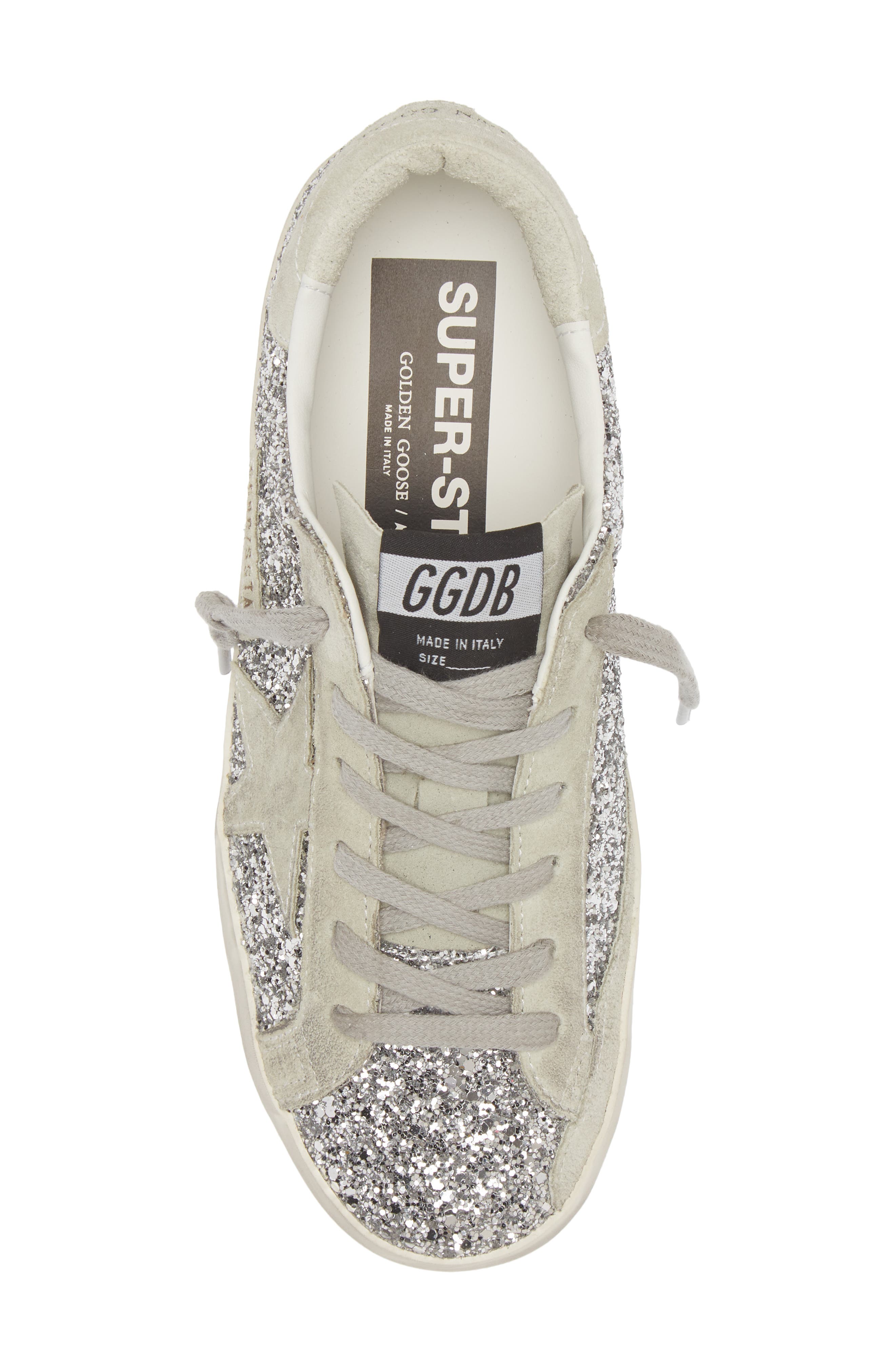 Golden Goose Super-Star Perm Sneaker, Alternate, color, Silver Glitter