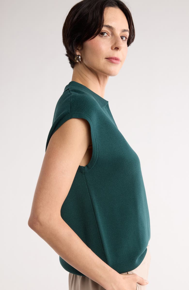 NORDSTROM RACK Sleeveless Popover Polo Sweater, Alternate, color, Green Ponderosa