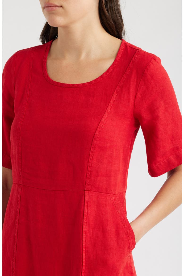Grass Wave Midi Dress, Alternate, color, BOAT RED