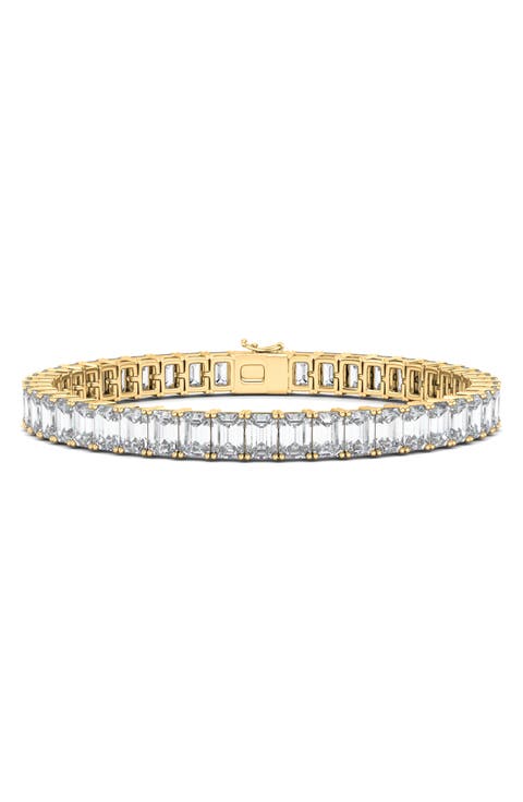 Emerald Cut Lab Grown Diamond Tennis Bracelet