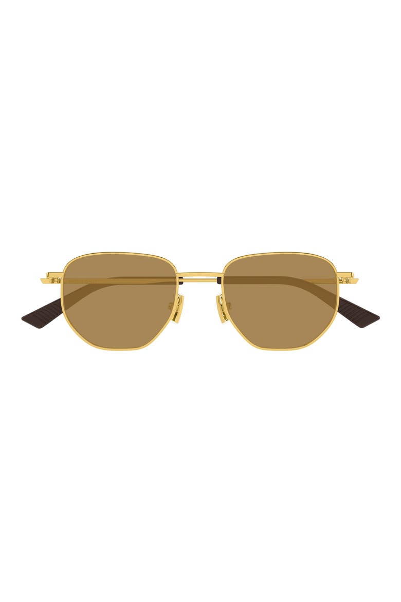 52mm Round Sunglasses, Main, color, GOLD