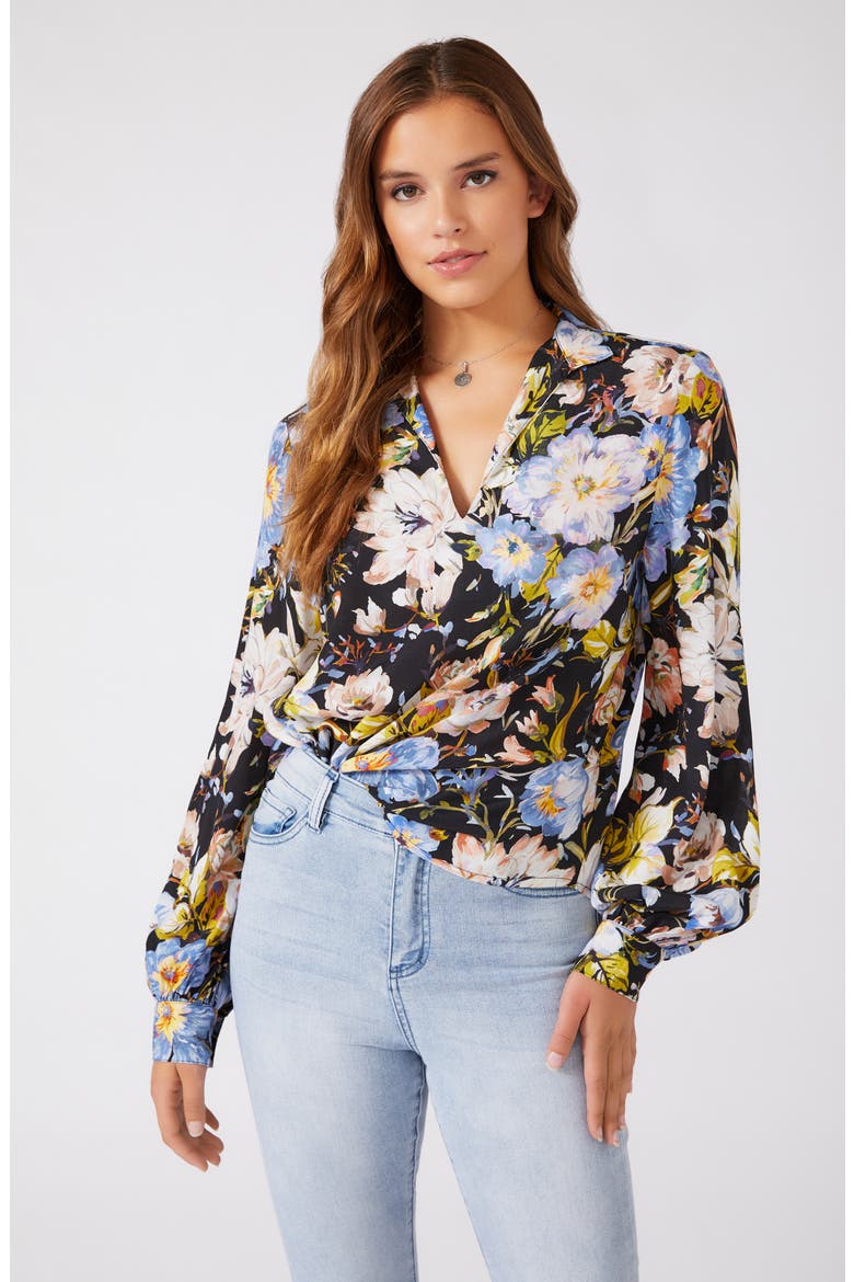 Spread Collar Top, Alternate, color, FLOWER PRINT