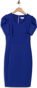 Calvin Klein Short Sleeve Scuba Sheath Dress
