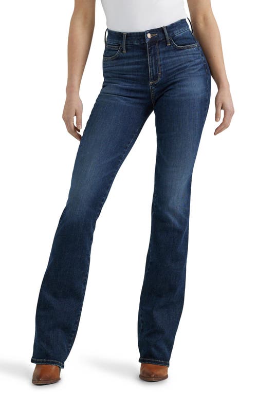 Wrangler Bespoke Curvy High Waist Bootcut Jeans In Blue