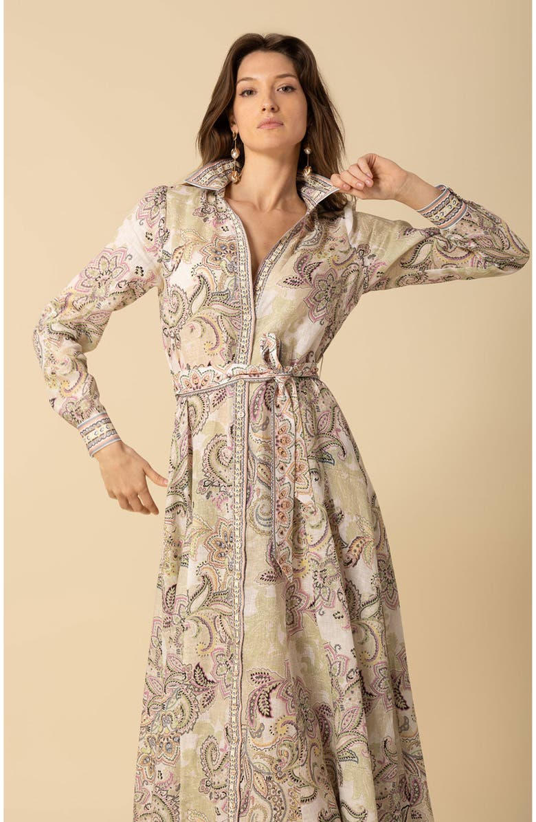 Hale Bob Clementine Linen Maxi Dress, Alternate, color,