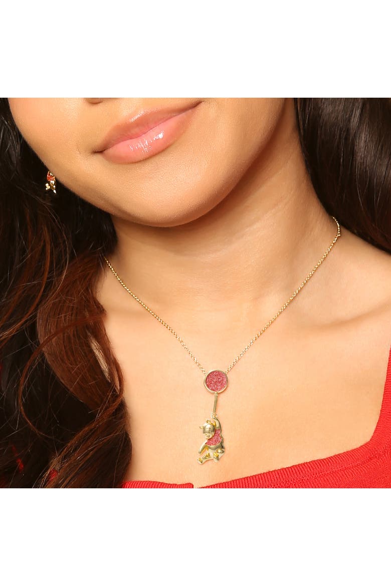 Winnie the Pooh Swinging Balloon Necklace, 18", Alternate, color, yellow, red