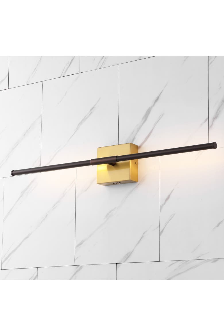 Makena Modern Minimalist Dimmable Integrated LED Metal Wall Sconce, Alternate, color, Bronze/Copper