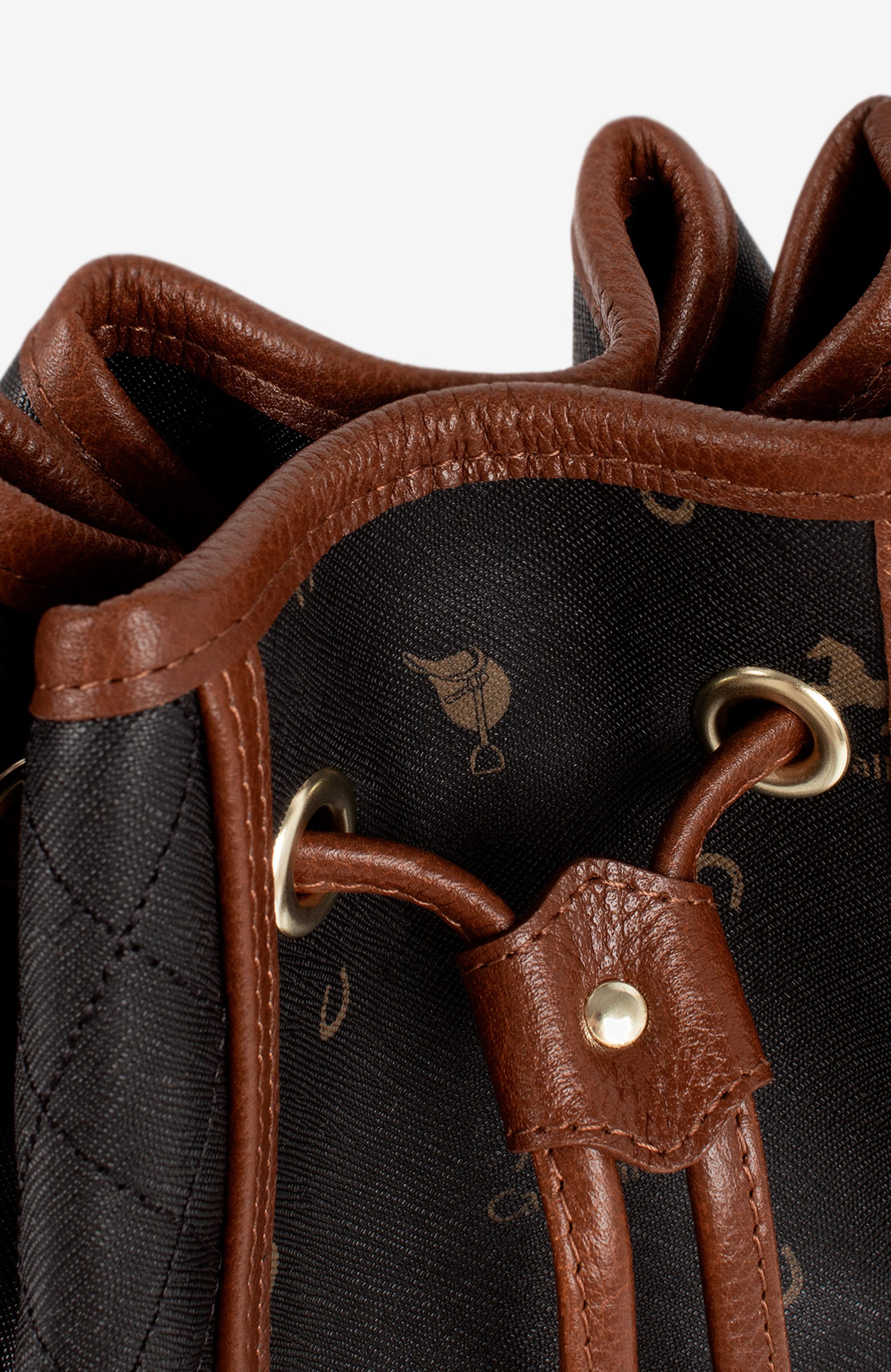 Di Cavallo 598 Bucket Bag, Alternate, color, Black / Brown