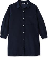 Lands' End Girls 3/4 Sleeve Corduroy Shirt Dress
