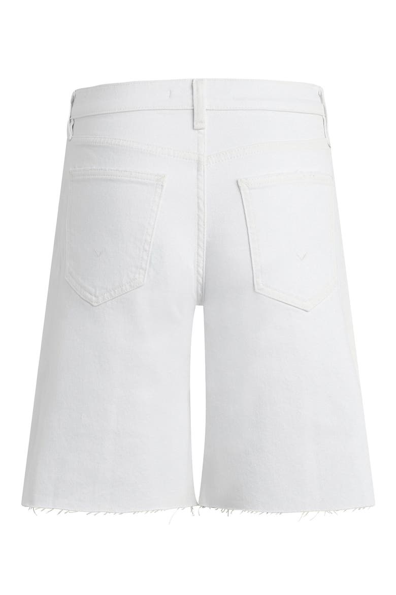 London Low Rise Raw Hem Denim Bermuda Shorts, Alternate, color, WHITE