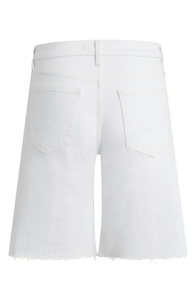 Hudson Jeans London Low Rise Raw Hem Denim Bermuda Shorts, Alternate, color, White