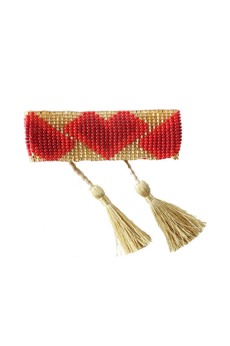 Tassel Bracelet, Main, color, Red