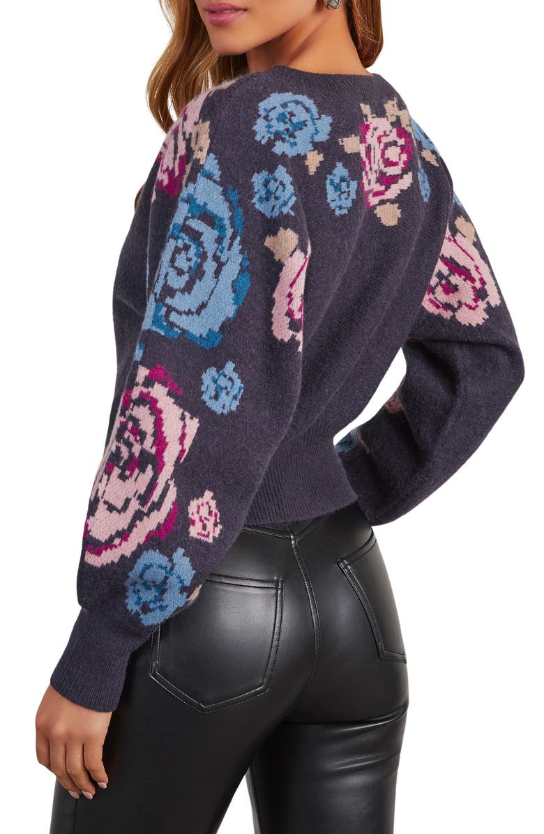 VICI Collection Zandra Floral Crop Sweater, Alternate, color, 