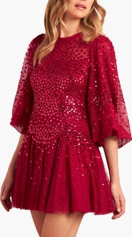 Needle & Thread Scallop Sequin Mini Dress