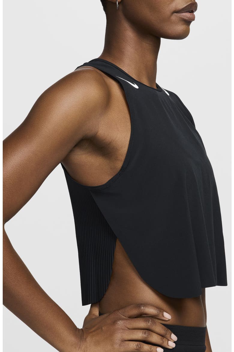AeroSwift Dri-FIT ADV Crop Running Tank Top, Alternate, color, 010 BLACK/WHITE