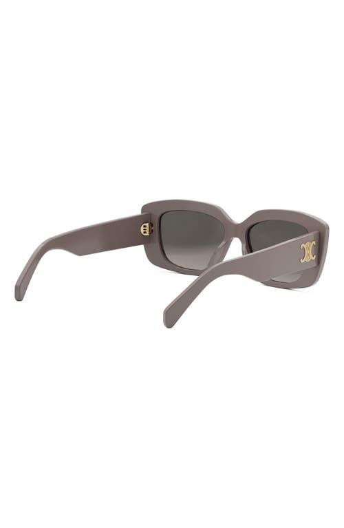 Celine Triomphe Rectangle Sunglasses In Shiny Light Brown/brown