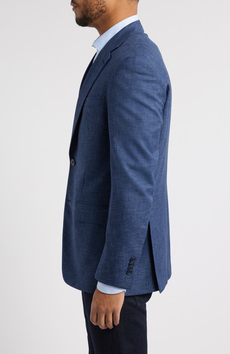 Peter Millar Flynn Classic Fit Blue Microcheck Wool Sport Coat, Alternate, color, Medium Blue