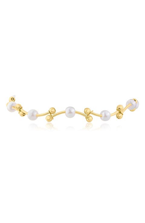 Faux Pearl Double Bead Bracelet