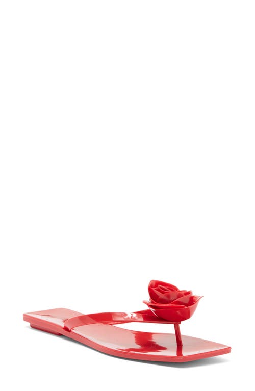 Jeffrey Campbell Sweeten Flip Flop In Red Shiny
