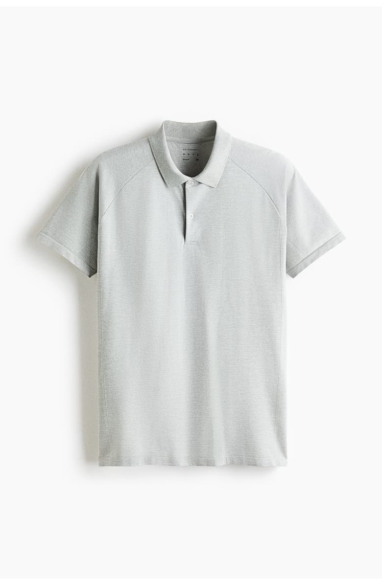 H&M Regular Fit Tennis T-shirt With Drymove, Main, color, Light Gray Melange