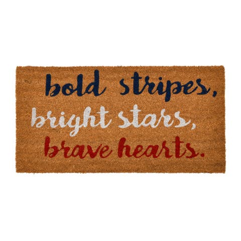 Coir Entry Doormat with Patriotic Message