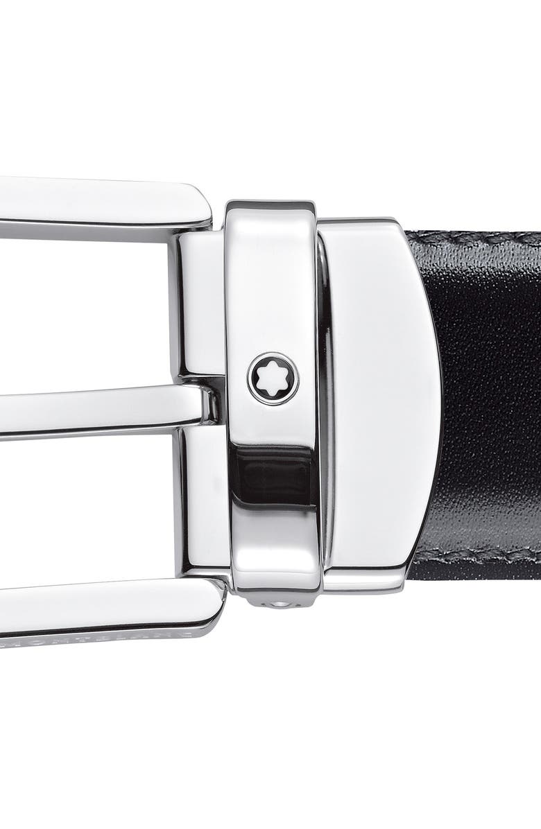 Montblanc Horseshoe Buckle Reversible Leather Belt, Alternate, color, Black