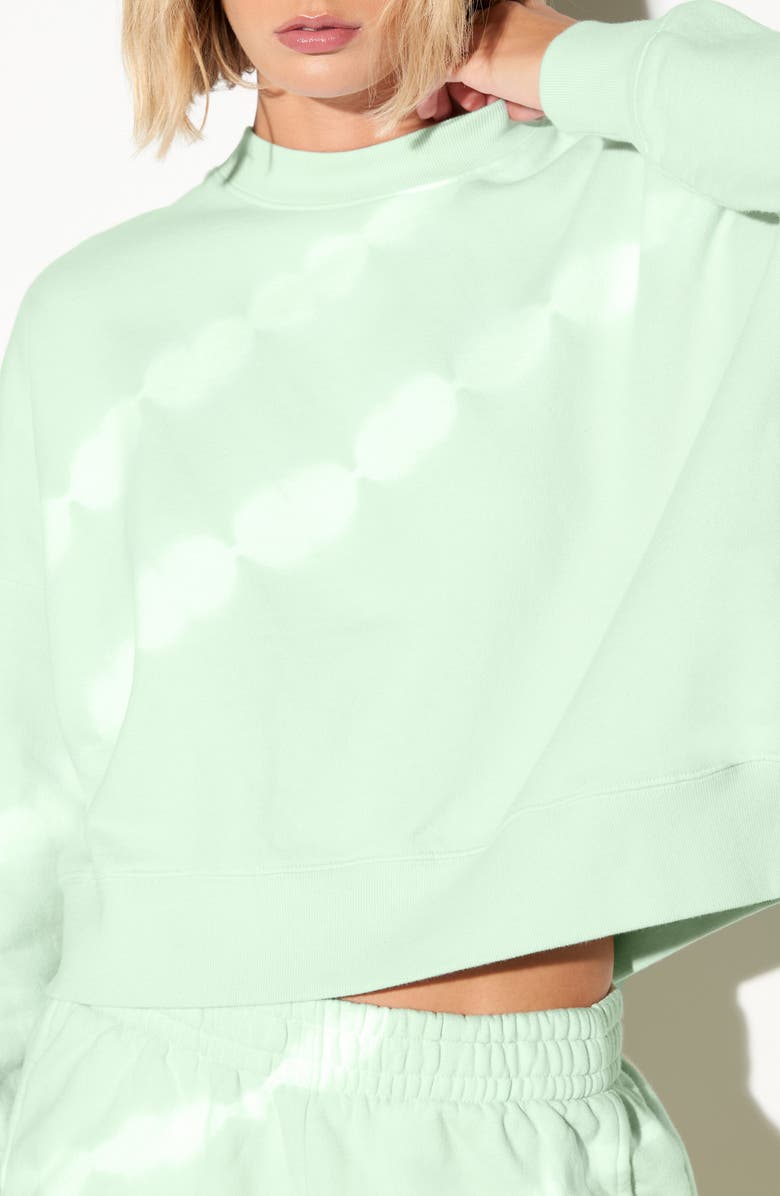 Spiritual Gangster Palisades Shibori Crewneck Cotton Sweatshirt, Alternate, color, 