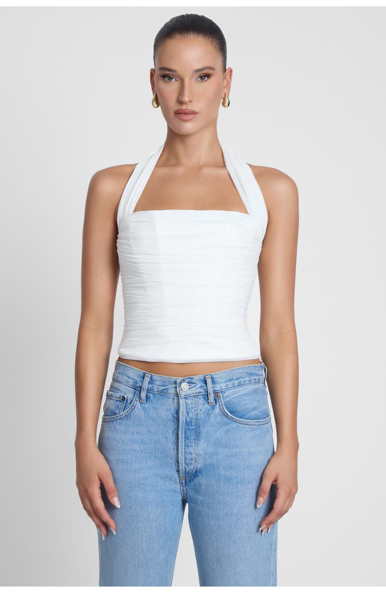 LEAU Taormina Halter Corset Top, Main, color, White