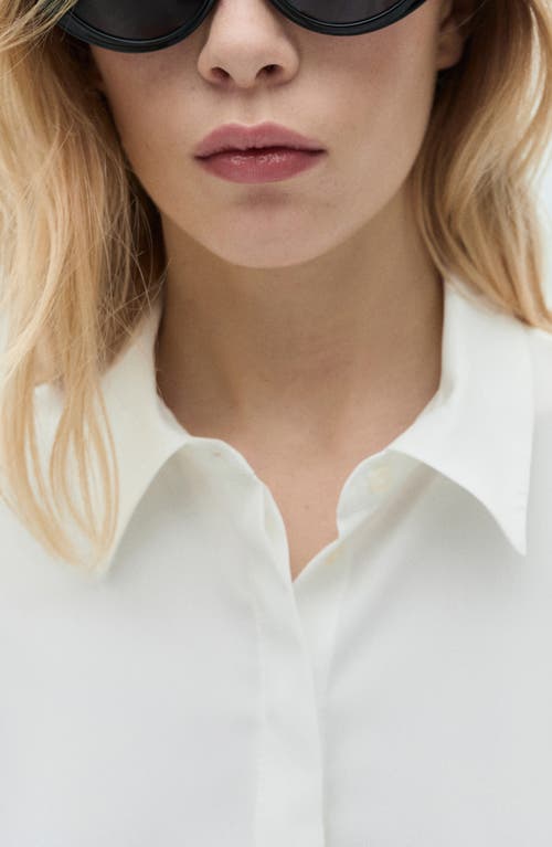 Shop Mango Button-up Shirt In Off White