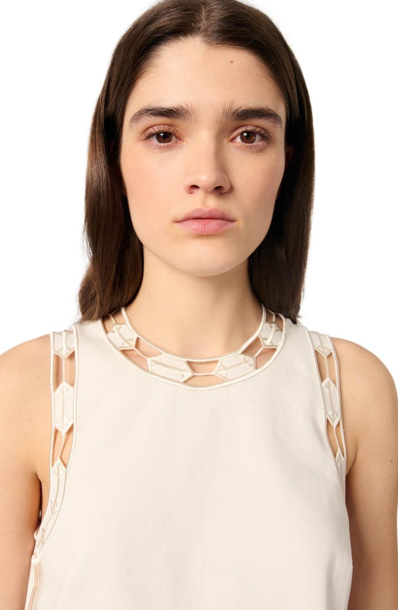 maje Embroidered vest top, Alternate, color, 